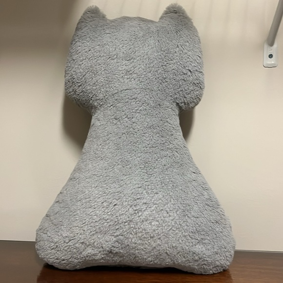 Gray Cat With Pink Bow Silhouette Decorative Plush Pillow - Picture 6 of 6